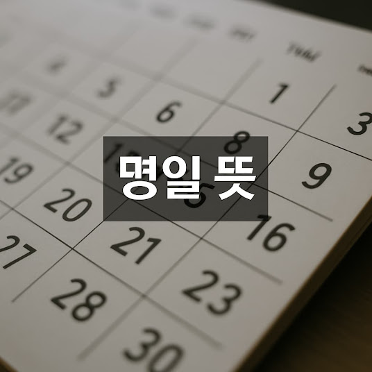 명일의 뜻