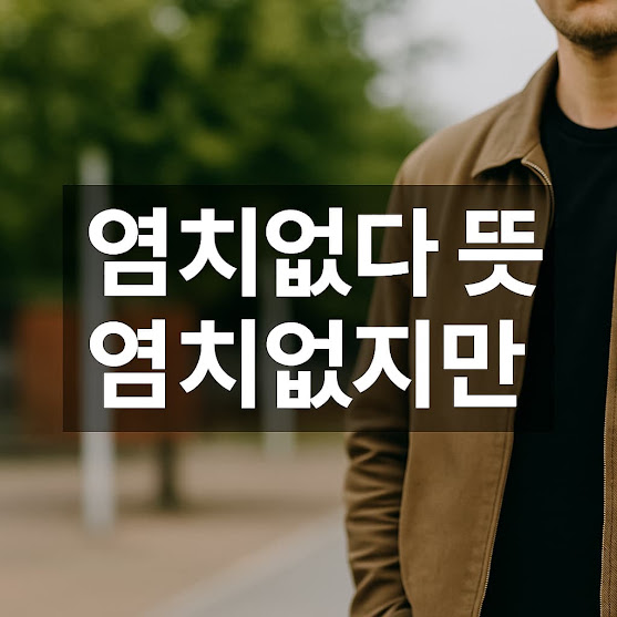 염치없다 뜻 염치없지만 제대로 알아보기